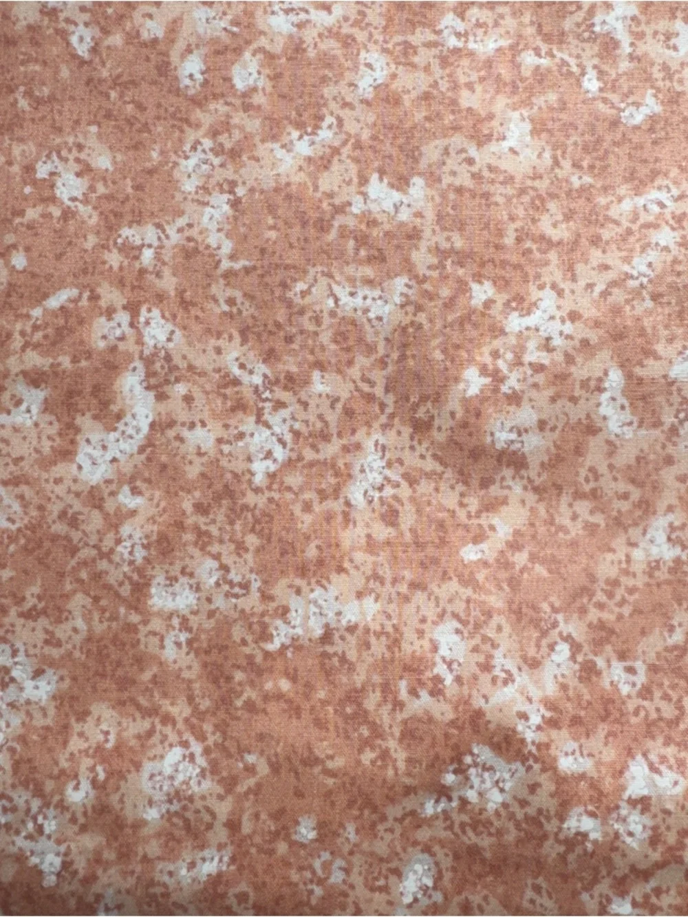 2 Yards Peach & White Speckled Fabric - Blend not cotton #713